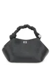 Ganni Bou Grey Handbag With Adjustable And Removable Shoulder Strap In Leather Woman In Black