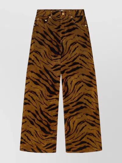 GANNI BAGGY JEANS FEATURING TIGER STRIPE DESIGN