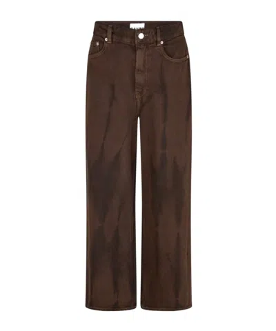 Ganni Baggy Jeans In Brown