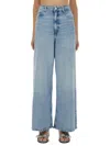 Ganni Soft Rigid Denim Baggy Jeans In Blue