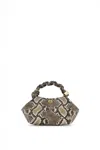 Ganni Small Bou Snakeskin Print Top Handle Bag