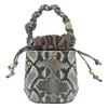 Ganni Women Mini Bou Snake Bucket Bag