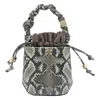 Ganni Women Mini Bou Snake Bucket Bag