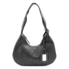 Ganni Black Leather Hobo Medium Shoulder Bag