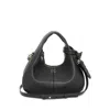 Ganni Black Handbag With Removable Shoulder Strap And Pendant With Logo In Faux-leather Woman In Black