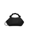 Ganni Small Grained Bou Bag With Twisted Handle In Black