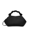 Ganni Small Grained Bou Bag With Twisted Handle In Black