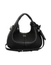 Ganni Black Handbag With Removable Shoulder Strap And Pendant With Logo In Faux-leather Woman In Black