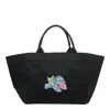 Ganni Xxl Logo-embellished Canvas Tote Bag In Black