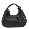 Ganni Black Handbag With Removable Shoulder Strap And Pendant With Logo In Faux-leather Woman In Black