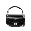 Ganni Curved Leather Cross Body Bag In Black