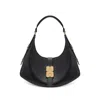 Ganni Kat Small Black Leather Shoulder Bag  In Black