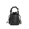 Ganni Mini Bou Leather Bucket Bag In Black