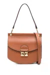 Ganni Womens Caramel Cafe Apo-g Small Recycled-leather Blend Cross-body Bag In Marrone