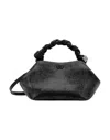 Ganni Mini Bou Twisted-handle Tote Bag In Gray