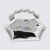 Ganni Silver Leather Small Bou Top Handle Bag