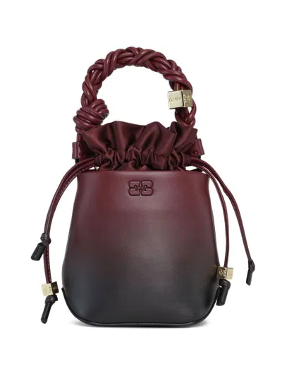 GANNI GANNI BURGUNDY 'BOU' BUCKET BAG