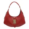 Ganni Kat Small Red Shoulder Bag With Adjustable Handle And Logo Plaque On The Front In Leather Woman In Red