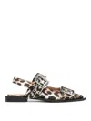 Ganni Leopard Print Slingback Ballets In Estampado Animalier