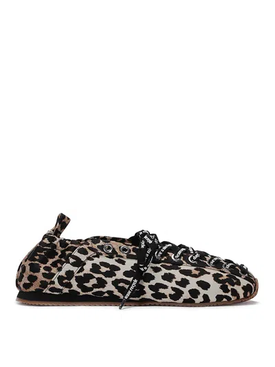 Ganni Animalier Recycled Polyamide Flat In Animal Print