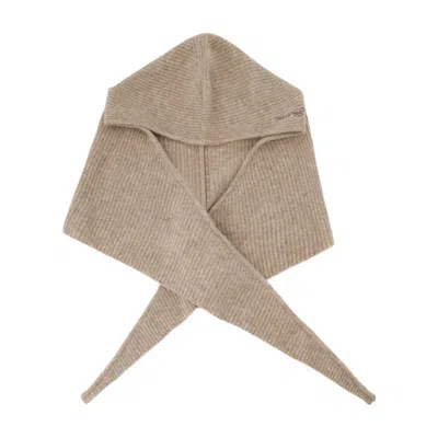 Ganni Soft Wool Balaclava In Neutral
