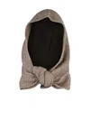 Ganni Balaclava In Beige Wool Blend In Brown