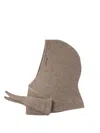 Ganni Balaclava In Beige Wool Blend In Brown