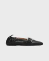 Ganni Ballerina Butterfly Strap Crinkle Oleate Svart