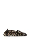 Ganni Ballerina Lace-up In Animal Print