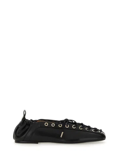 Ganni Ballerina Lace-up In Black