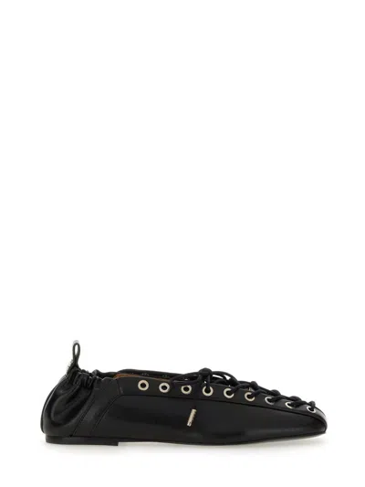 Ganni Ballerina Lace-up In Black