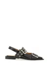 Ganni Ballerina With Buckle In Black