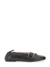 Ganni Ballerina With Buckle Strap In Black