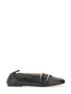 Ganni Ballerina With Buckle Strap In Black