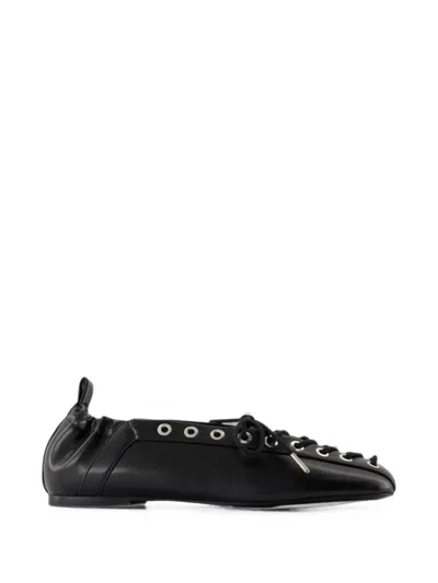 Ganni Woman Ballet Flats Black Size 8 Synthetic Material