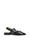 Ganni Ballerinas With Straps In Black