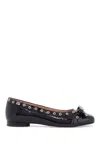 Ganni Eyelets Bow Ballerina Naplack T-shirts In Black