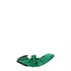 Ganni Green Scrunchie Ballerina Flats