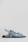 Ganni Feminine Denim Ballet Flats