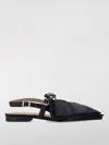 Ganni Big Bow Slingback Pointed-toe Flats In Black