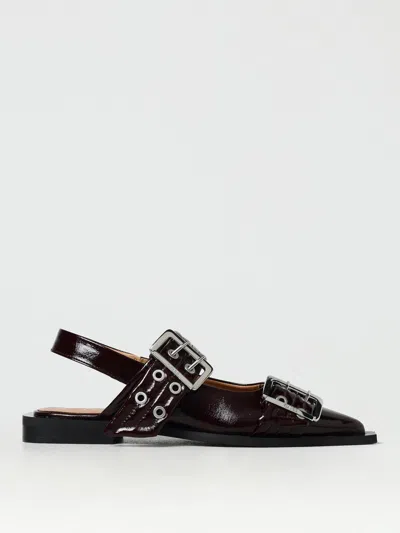 GANNI BALLET FLATS GANNI WOMAN COLOR BURGUNDY,G40650050