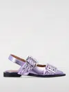 Ganni Women's Metallic Feminine Buckle Ballerinas Sneaker In Lavendel