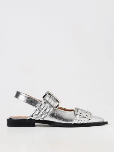 GANNI BALLET FLATS GANNI WOMAN COLOR SILVER,F73137061