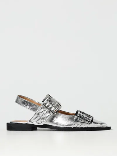 GANNI BALLET FLATS GANNI WOMAN COLOR SILVER,G40647061