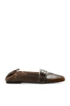 Ganni Ballet Flats With Buckles In Brown