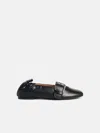Ganni Ballet Flats With Strap And Buckle In Black 'oleatex' In Black