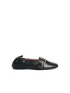 Ganni Ballet Flats With Strap And Buckle In Black 'oleatex' In Black