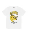 Ganni Crew-neck Cotton T-shirt With Banana Print In White