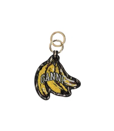 Ganni Banana Gold Keychain In Multi