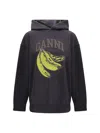 Ganni Women Banana Graphic Hoodie In Black
